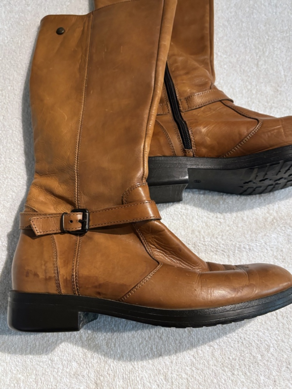 No Stress Camel Tall Boots | Women's Size 8M